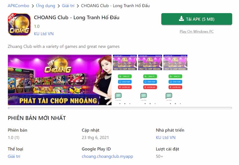 Tải app Choang Club tại cửa hàng